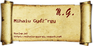 Mihaiu György névjegykártya