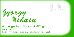 gyorgy mihaiu business card